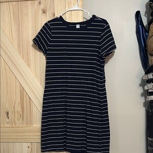 Old Navy Black and White Striped Mini Dress
